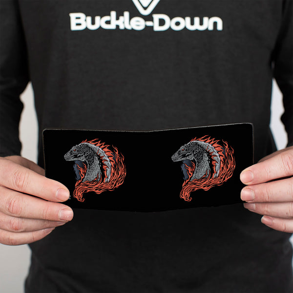 Buckle-Down Bi-Fold Wallet - House Of The Dragon Flames Black Reds Grays
