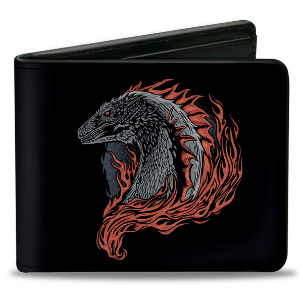 Buckle-Down Bi-Fold Wallet - House of the Dragon Flames Black Reds Grays
