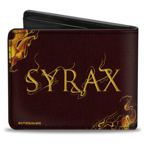 Buckle-Down Bi-Fold Wallet - House Of The Dragon SYRAX Pose And Text Brown/Yellows