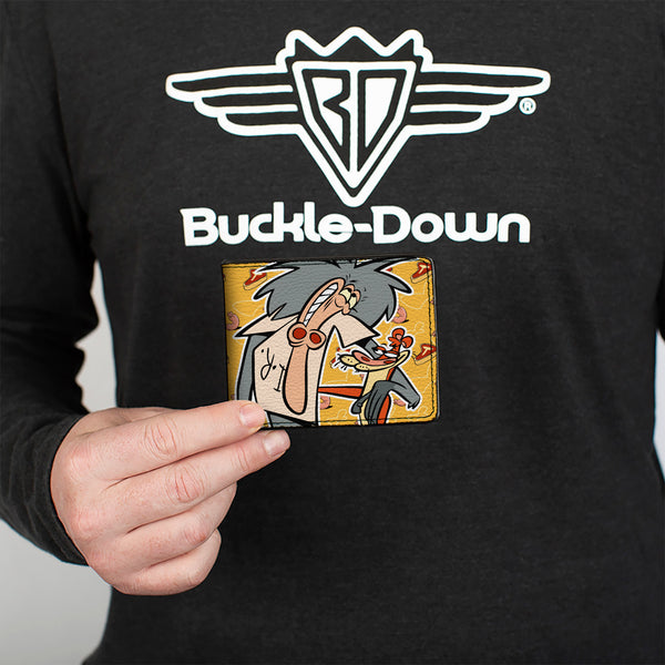Buckle-Down Bi-Fold Wallet - I AM WEASEL IR Baboon And IM Weasel Pose And Title Logo Yellows