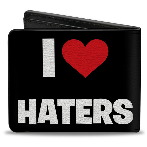 Buckle-Down Bi-Fold Wallet - I Heart HATERS Black White Red
