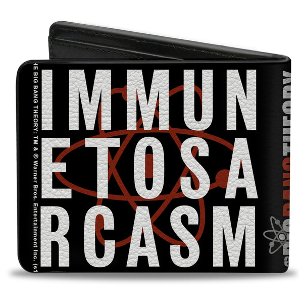 Buckle-Down Bi-Fold Wallet - IMMUNE TO SARCASM Atom Black Red White