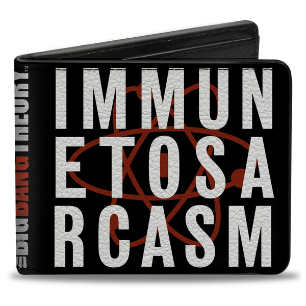 Buckle-Down Bi-Fold Wallet - IMMUNE TO SARCASM Atom Black Red White