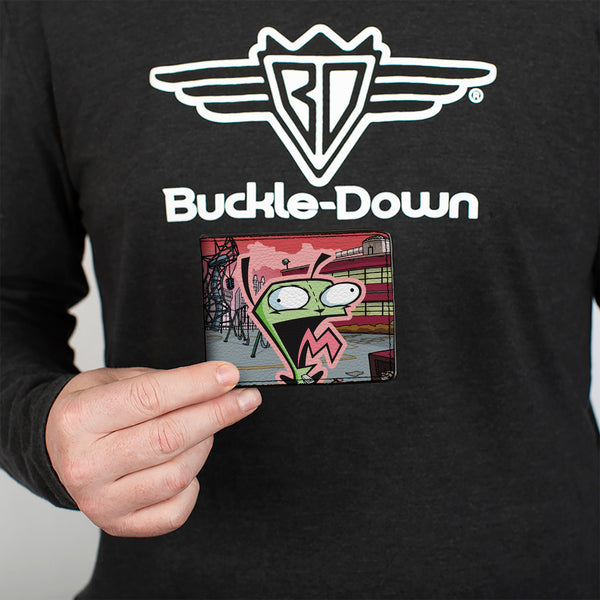 Buckle-Down Bi-Fold Wallet - Invader Zim And GIR Dog Rooftop Scene