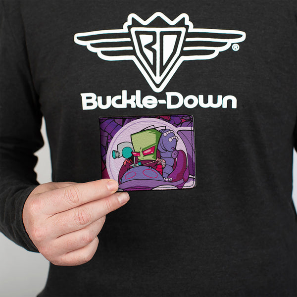 Buckle-Down Bi-Fold Wallet - INVADER ZIM And GIR Voot Cruiser Pose And Title Logo Purples/Pinks