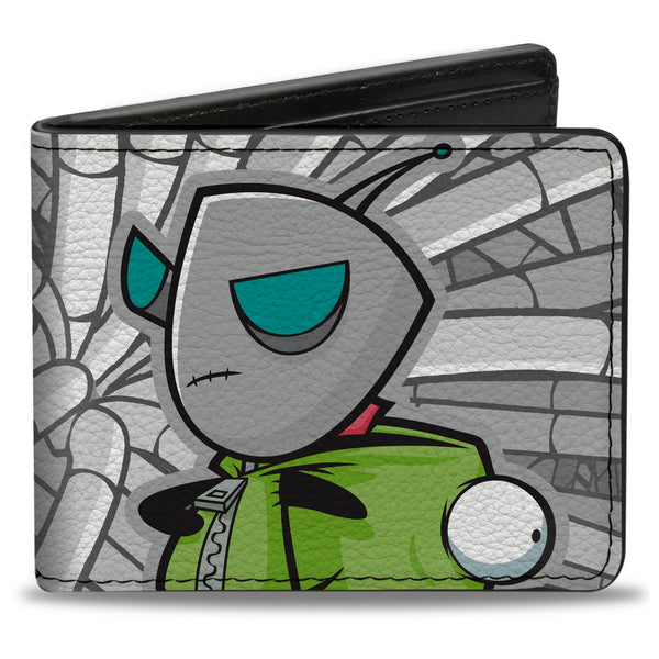 Buckle-Down Bi-Fold Wallet - INVADER ZIM GIR with Hood Down Pose Hoses Grays