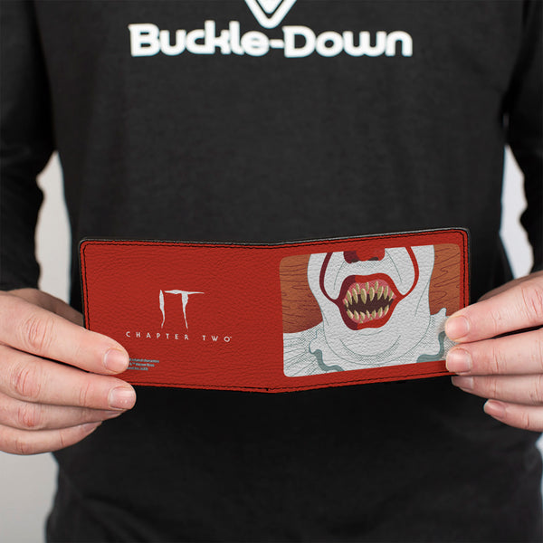 Buckle-Down Bi-Fold Wallet - IT Chapter Two Pennywise Smile Close-Up + Title Logo Red/White
