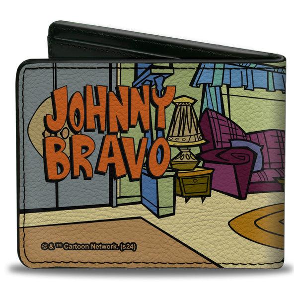 Buckle-Down Bi-Fold Wallet - JOHNNY BRAVO Living Room Flex Pose And Title Logo