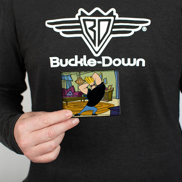 Buckle-Down Bi-Fold Wallet - JOHNNY BRAVO Living Room Flex Pose And Title Logo