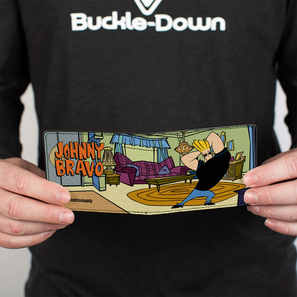 Buckle-Down Bi-Fold Wallet - JOHNNY BRAVO Living Room Flex Pose And Title Logo