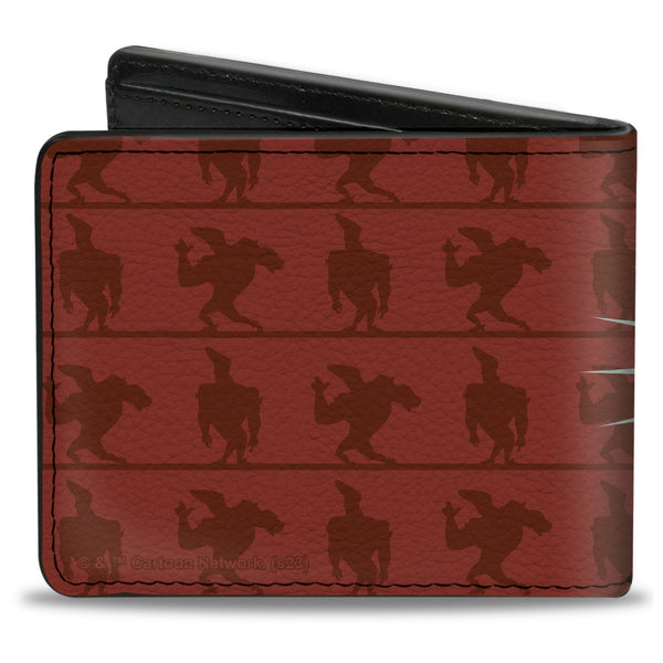 Buckle-Down Bi-Fold Wallet - JOHNNY BRAVO Title Logo And Flex Pose Turns Reds