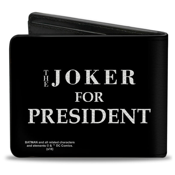 Buckle-Down Bi-Fold Wallet - Joker Presidential Seal + THE JOKER FOR PRESIDENT Seal Black White Blue Red