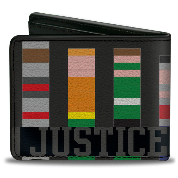 Buckle-Down Bi-Fold Wallet - JUSTICE LEAGUE 1-Bit Superheroes Gray Black Multi Color