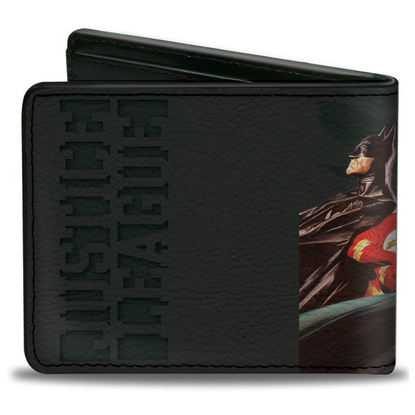Buckle-Down Bi-Fold Wallet - JUSTICE LEAGUE Justice #1 7-Superhero Variant Cover Pose Grays