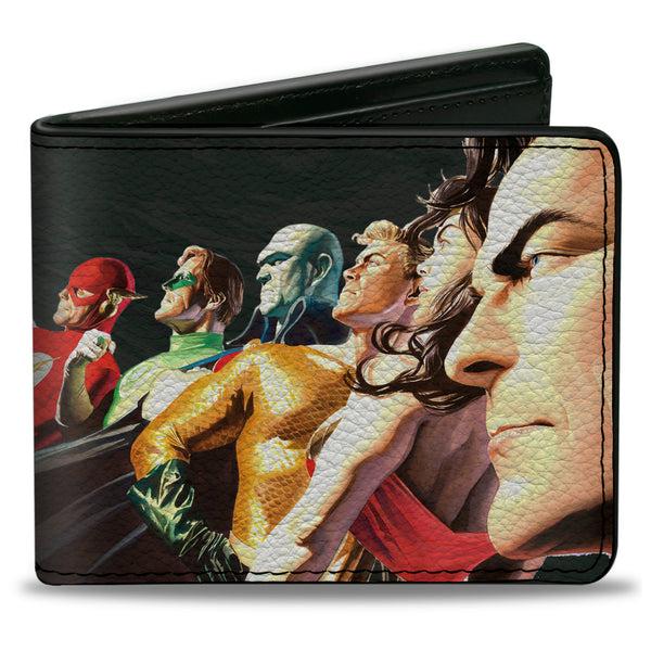 Buckle-Down Bi-Fold Wallet - JUSTICE LEAGUE Justice #1 7-Superhero Variant Cover Pose Grays