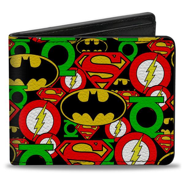 Buckle-Down Bi-Fold Wallet - Justice League Stacked Logos