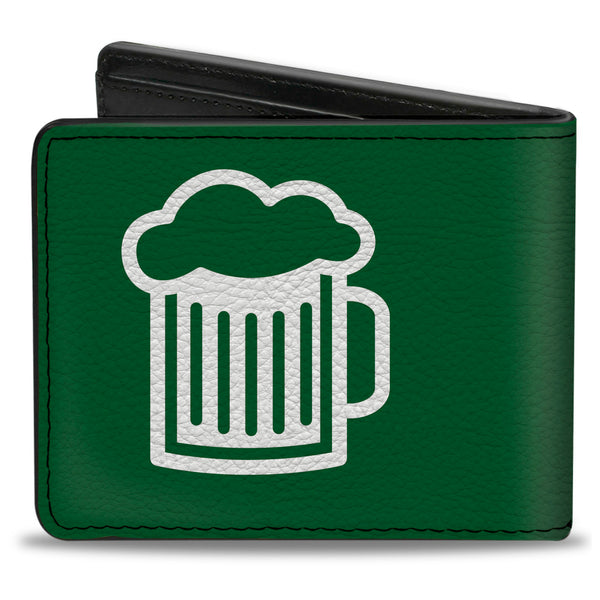Buckle-Down Bi-Fold Wallet - KEEP CALM AND DRINK ON Beer Green White