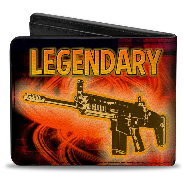 Buckle-Down Bi-Fold Wallet - LEGENDARY AR Flames Black Oranges Yellows