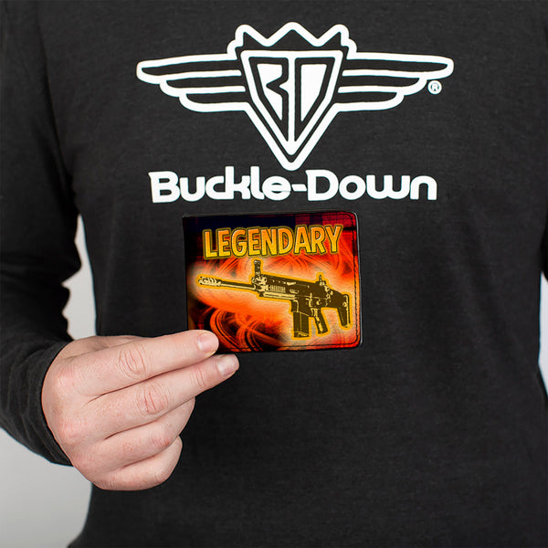 Buckle-Down Bi-Fold Wallet - LEGENDARY AR Flames Black Oranges Yellows
