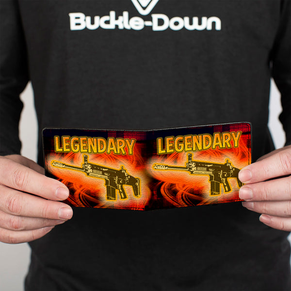 Buckle-Down Bi-Fold Wallet - LEGENDARY AR Flames Black Oranges Yellows