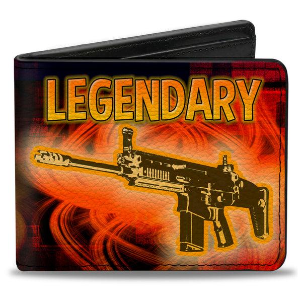 Buckle-Down Bi-Fold Wallet - LEGENDARY AR Flames Black Oranges Yellows