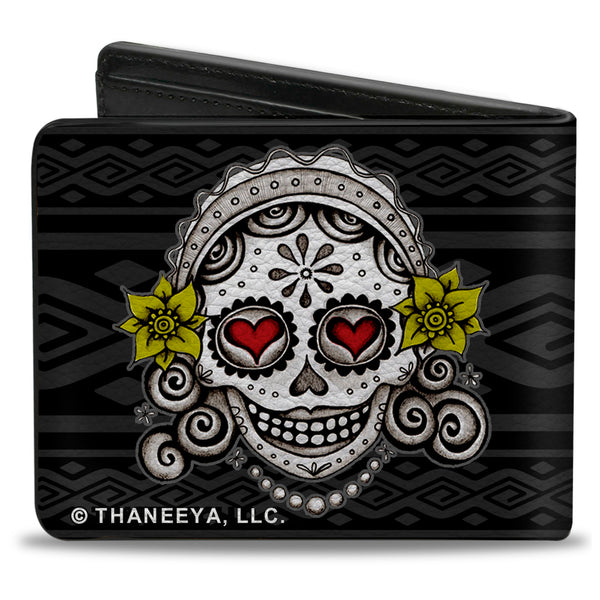 Buckle-Down Bi-Fold Wallet - Los Novios Black Gray White Multi Color