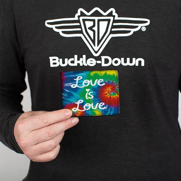 Buckle-Down Bi-Fold Wallet - LOVE IS LOVE BD Tie Dye White