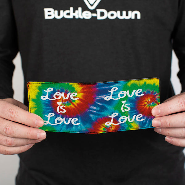 Buckle-Down Bi-Fold Wallet - LOVE IS LOVE BD Tie Dye White
