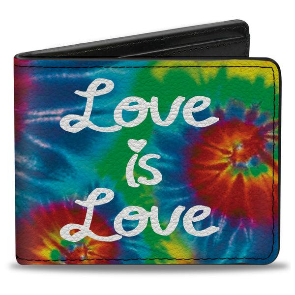 Buckle-Down Bi-Fold Wallet - LOVE IS LOVE BD Tie Dye White