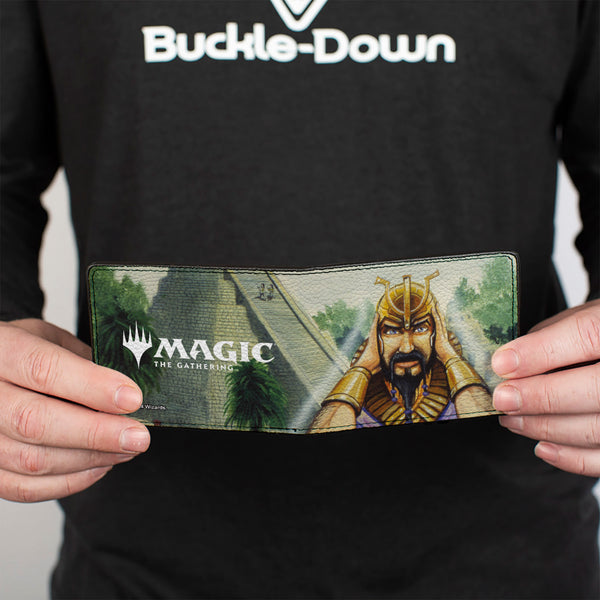 Buckle-Down Bi-Fold Wallet - Magic The Gathering Ancestral Recall Pharaoh And Pyramid Card Image