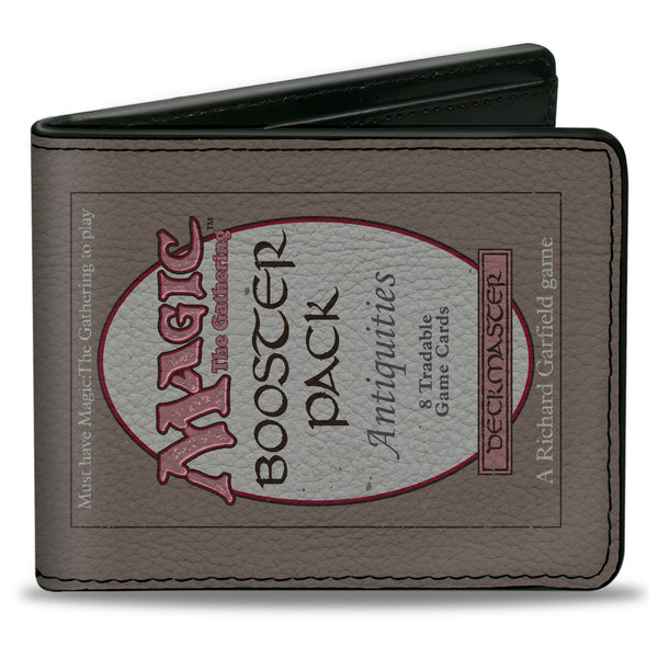 Buckle-Down Bi-Fold Wallet - Magic the Gathering ANTIQUITIES BOOSTER PACK Deckmaster Card Replica Grays/Reds