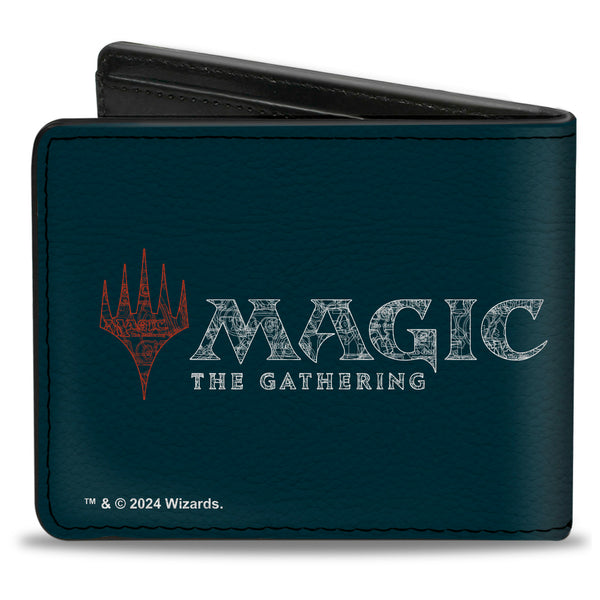 Buckle-Down Bi-Fold Wallet - MAGIC THE GATHERING Blue Mana Icon And Title Logo Blues