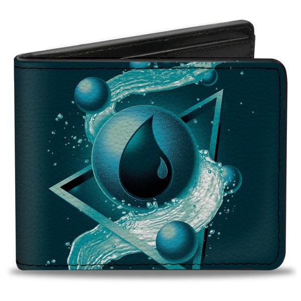 Buckle-Down Bi-Fold Wallet - MAGIC THE GATHERING Blue Mana Icon and Title Logo Blues
