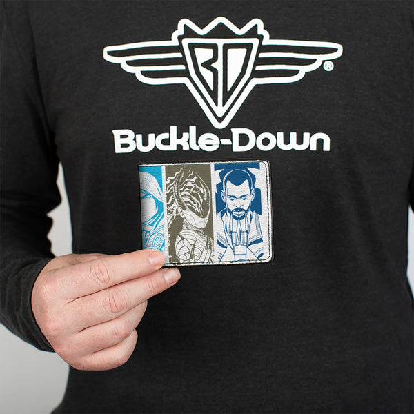Buckle-Down Bi-Fold Wallet - Magic The Gathering Planeswalkers Pose Blocks White/Multi Color