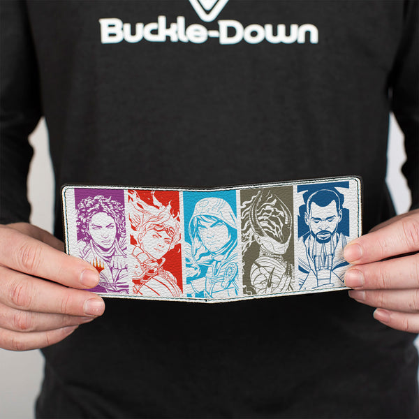 Buckle-Down Bi-Fold Wallet - Magic The Gathering Planeswalkers Pose Blocks White/Multi Color