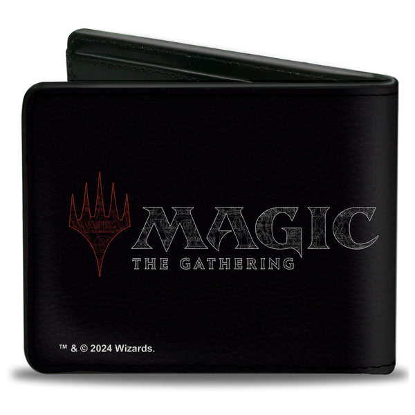 Buckle-Down Bi-Fold Wallet - MAGIC THE GATHERING Red Mana Fireball Icon And Title Logo Black/Reds