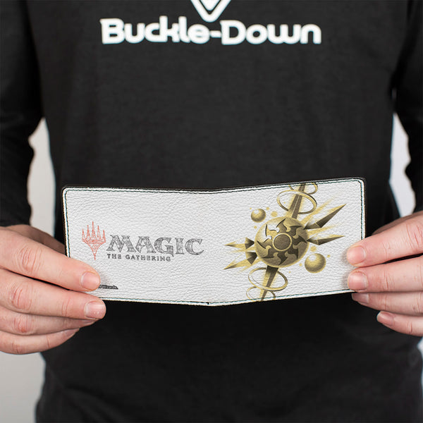 Buckle-Down Bi-Fold Wallet - MAGIC THE GATHERING White Mana Sun Icon And Title Logo White/Yellows