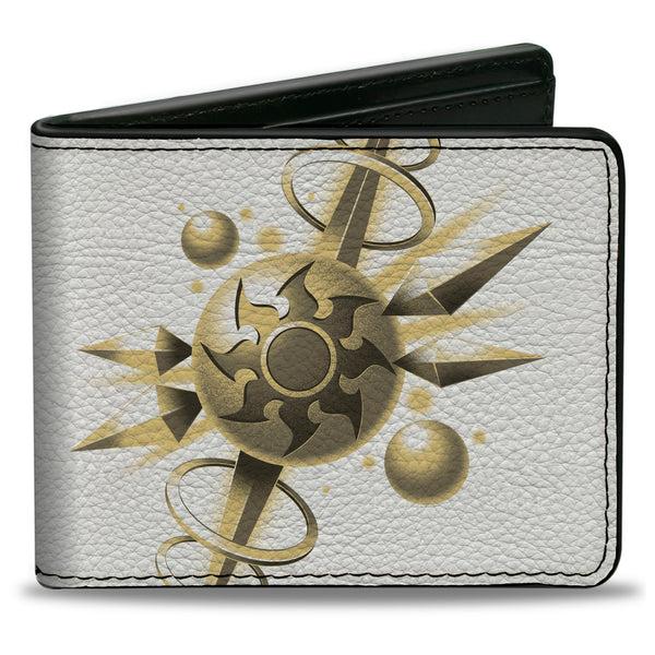 Buckle-Down Bi-Fold Wallet - MAGIC THE GATHERING White Mana Sun Icon and Title Logo White/Yellows