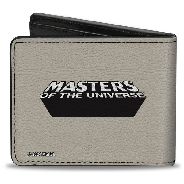 Buckle-Down Bi-Fold Wallet - MASTERS OF THE UNIVERSE Skeletor And The Evil Ones Group Pose And Title Logo Gray/Black/White