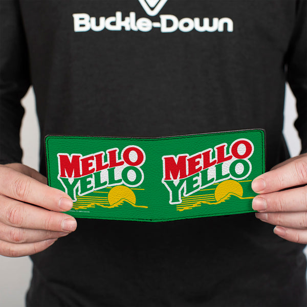 Buckle-Down Bi-Fold Wallet - MELLO YELLO Mountain Logo Green/White/Red/Yellow