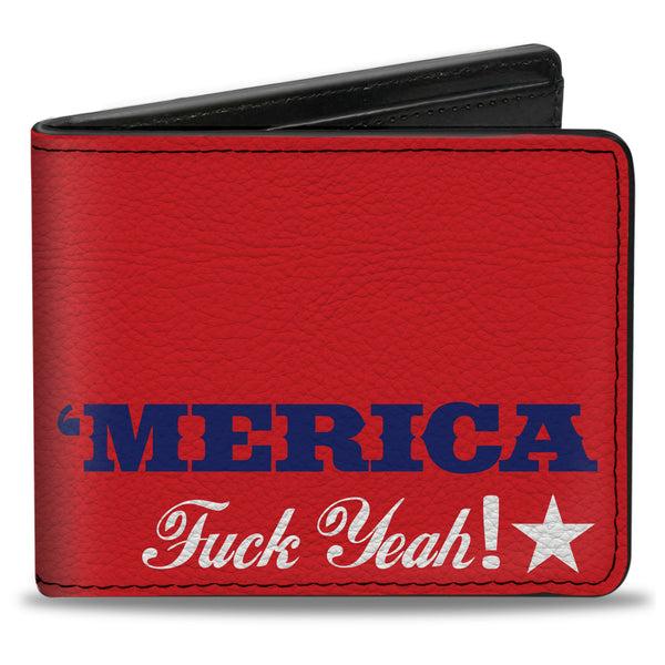 Buckle-Down Bi-Fold Wallet - 'MERICA FUCK YEAH Star Red Blue White