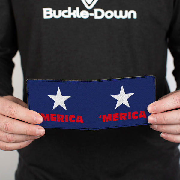 Buckle-Down Bi-Fold Wallet - 'MERICA Star Blue Red White