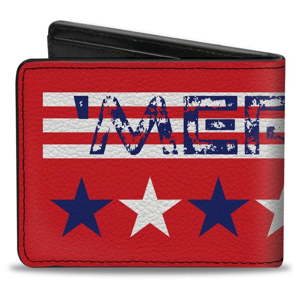 Buckle-Down Bi-Fold Wallet - 'MERICA Stripes Stars Red White Blue