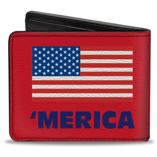 Buckle-Down Bi-Fold Wallet - 'MERICA US Flag Red Blue White