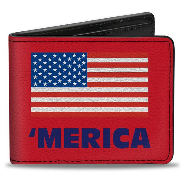 Buckle-Down Bi-Fold Wallet - 'MERICA US Flag Red Blue White