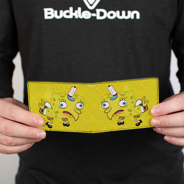 Buckle-Down Bi-Fold Wallet - Mocking SpongeBob Pose Pineapple CLOSE-UP Yellows