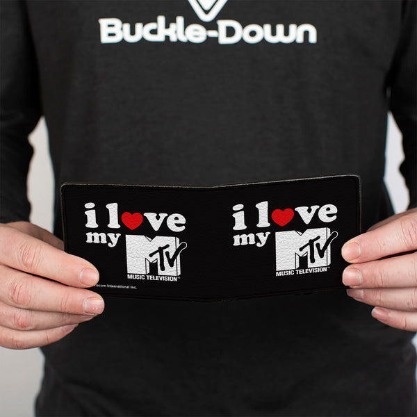 Buckle-Down Bi-Fold Wallet - MTV I LOVE MY MTV Black/White/Red