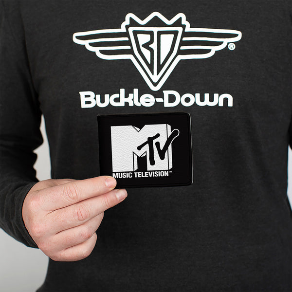 Buckle-Down Bi-Fold Wallet - MTV Music Television Logo Black/White