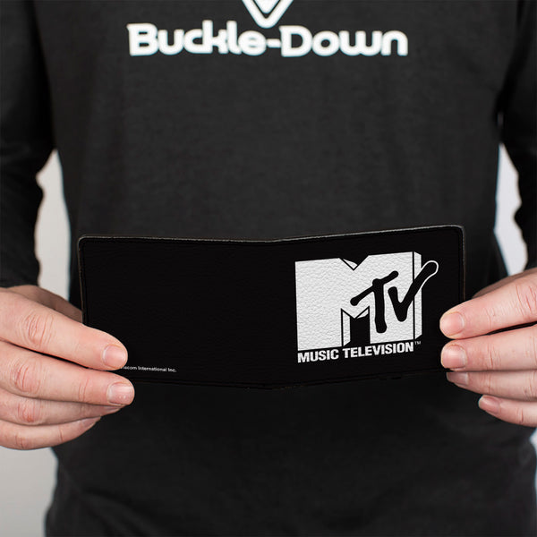 Buckle-Down Bi-Fold Wallet - MTV Music Television Logo Black/White
