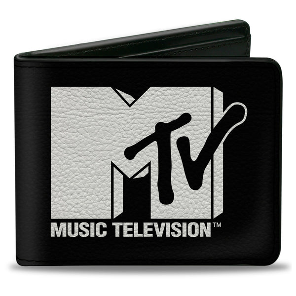 Buckle-Down Bi-Fold Wallet - MTV Music Television Logo Black/White
